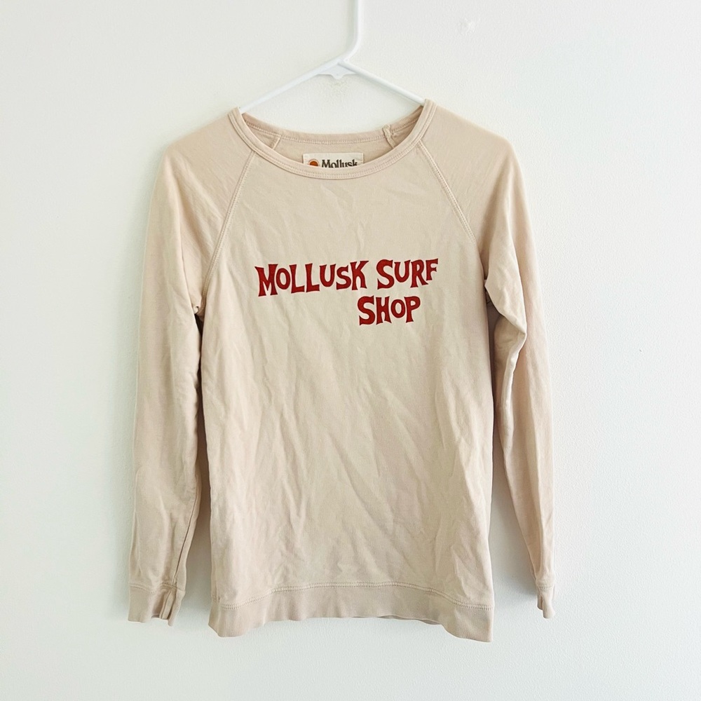 Mollusk Surf Shop Cotton Logo Long Sleeve Raglan Jersey Pullover XS